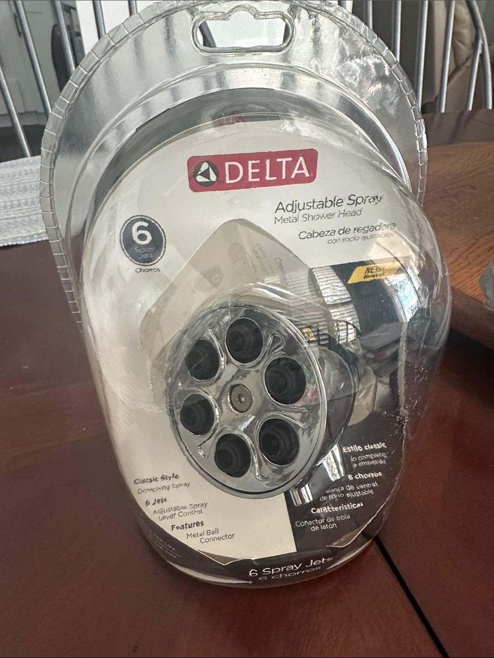 Delta Chrome Adjustable Spray Shower Head